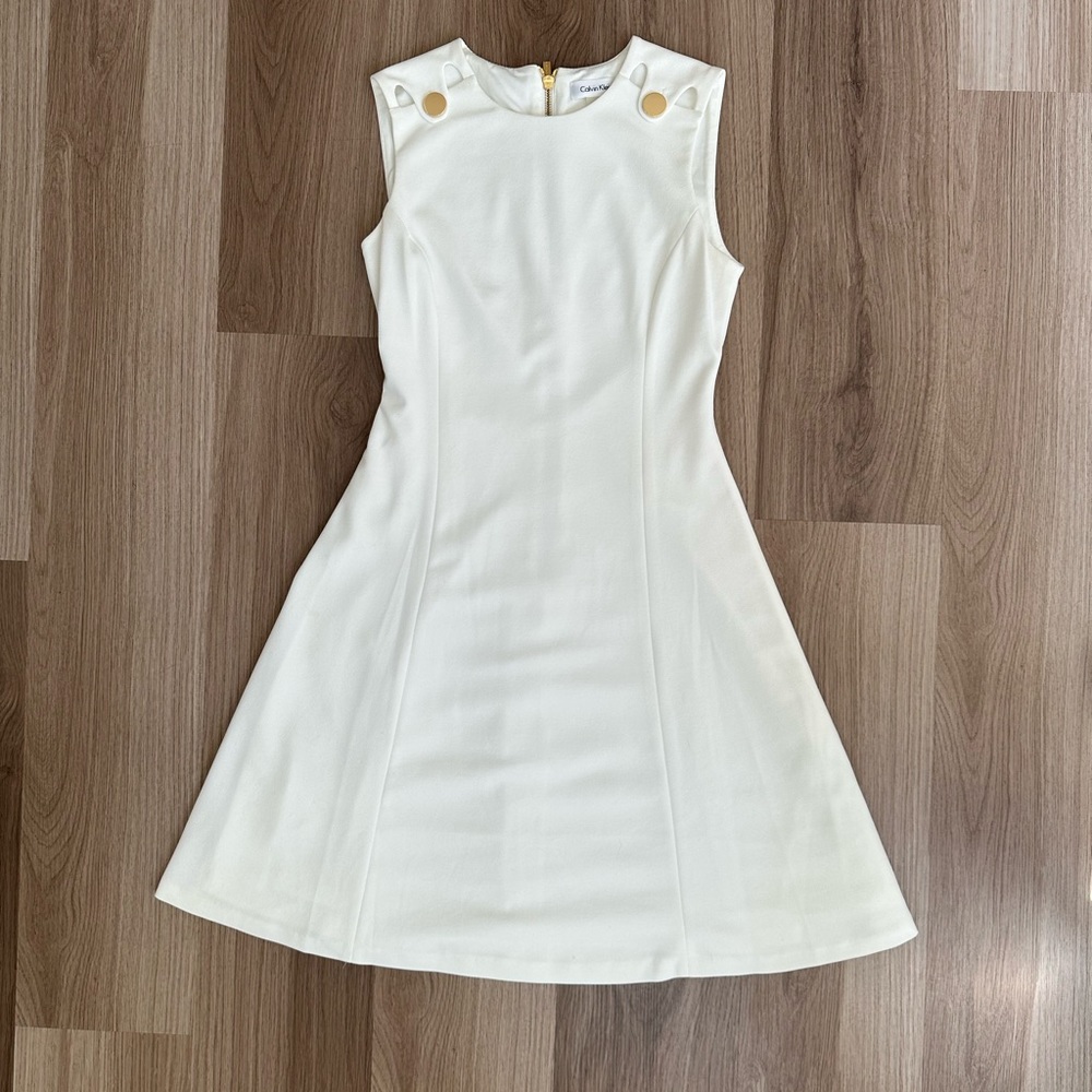 Calvin Klein White Business-Casual Dress